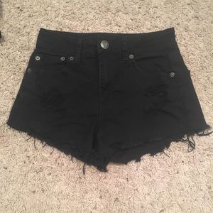 Black jean shorts